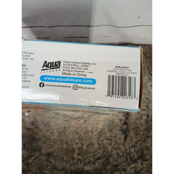 Aqua Pool Lounge Extra Long 70in Comfortable Headrest Soft Cool Weave Fabric - Picture 6 of 8